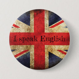 Badge drapeau I speak English Knapp