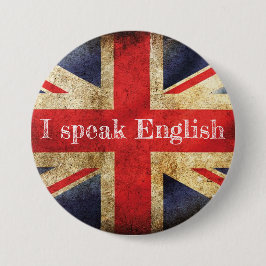 Badge drapeau I speak English Knapp