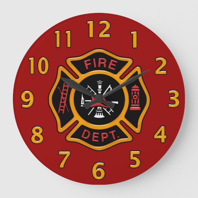 Badge för brandavdelning stor klocka (Framsida)