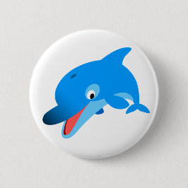 Badge för Dolphin-Tecknaden för slump-jumpning Knapp