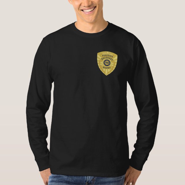 BADGE FÖR FUGITIV ÅTERVINNING AGENT T SHIRT (Framsida)