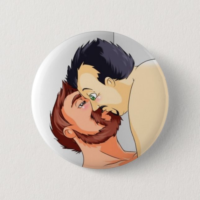 badge gay bear couple kissing knapp (Framsida)