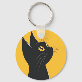 Badge keychain cat nyckelring