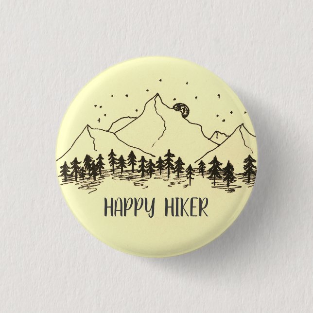 Badge - Lycklig hiker Knapp (Framsida)