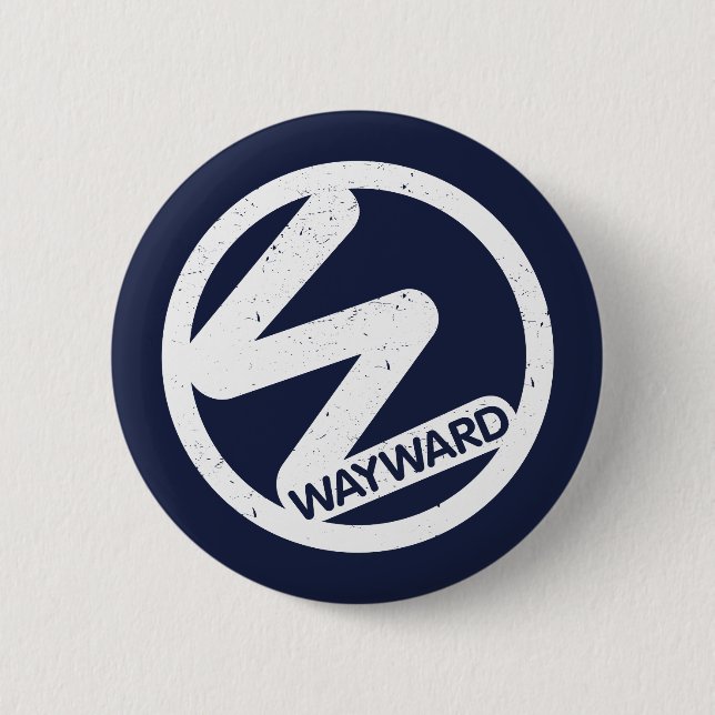 Badge med White Wayward Logotyp Knapp (Framsida)