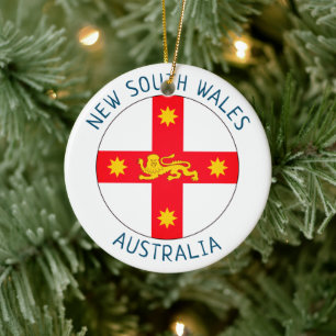 Badge New South Wales, Australien Julgransprydnad Keramik