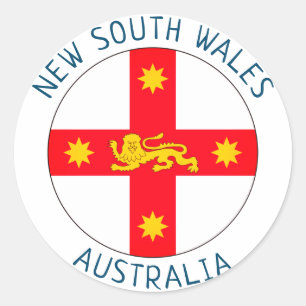 Badge New South Wales, Australien Runt Klistermärke