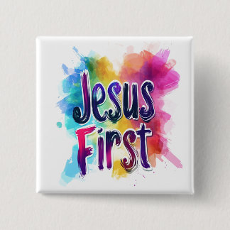 Badge personnalisé "Jesus First" Knapp