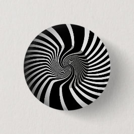Badge - Psychedelic Art Swirl B/W Knapp