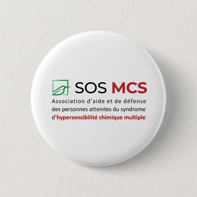 Badge Rond 5 Cm Logo SOS MCS + texte Knapp (Framsida)