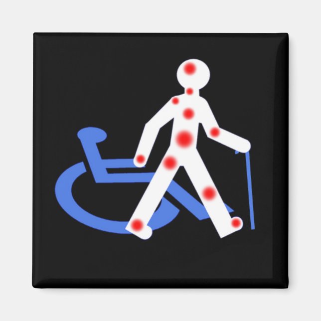 Badge Rond 5 Cm Porte-clefs Handicap invisible / V Magnet (Framsidan)