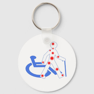 Badge Rond 7,6 cm Handicap osynlig/synlig Nyckelring