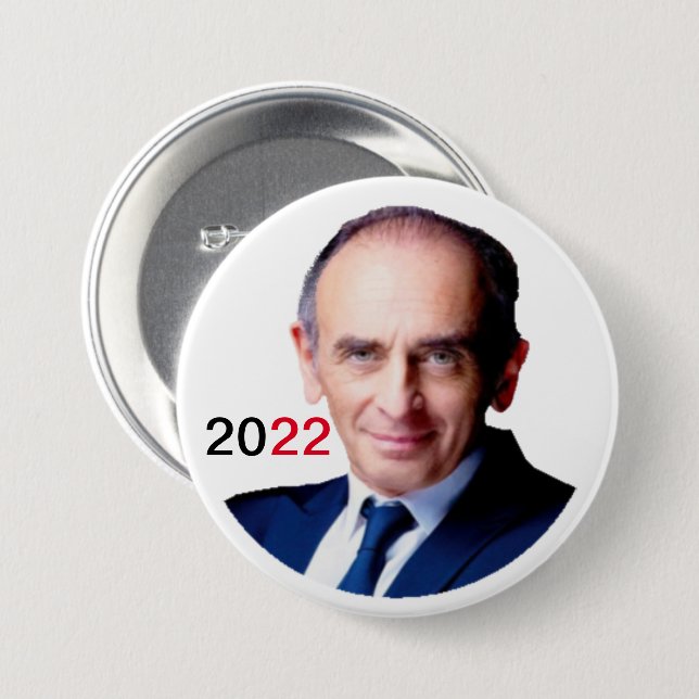 Badge rond 7.6 cm Zemmour 2022 Knapp (Framsida & baksida)