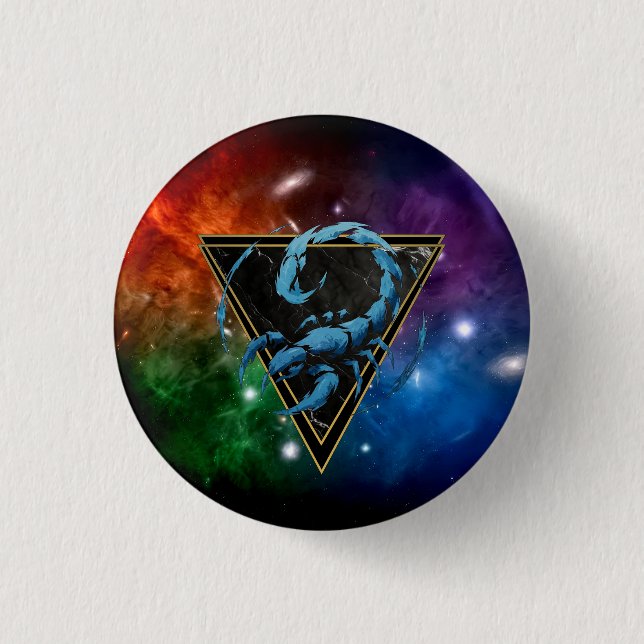 Badge Scorpion Zodiaque Cadeau Astrologie Knapp (Framsida)