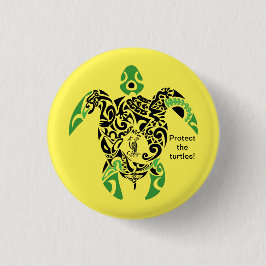 Badge Skydda sköldpaddorna! Cagou Stil Knapp