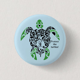 Badge Skydda sköldpaddorna! Cagou Stil Knapp
