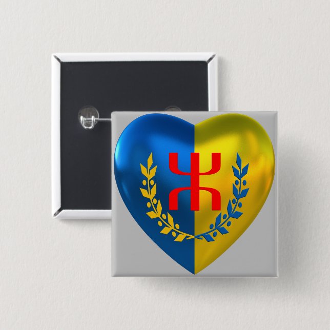 Badge som fri Kabylia Knapp (Framsida & baksida)