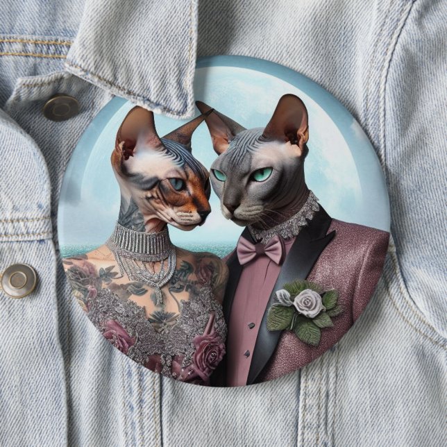 Badge Sphynx Cat Valentine-årsdag Knapp (In Situ)