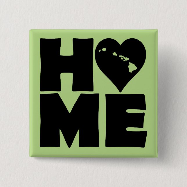Badge-stift för Hawaii Home Heart State-knapp Knapp (Framsida)