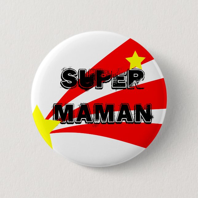 Badge super maman knapp (Framsida)