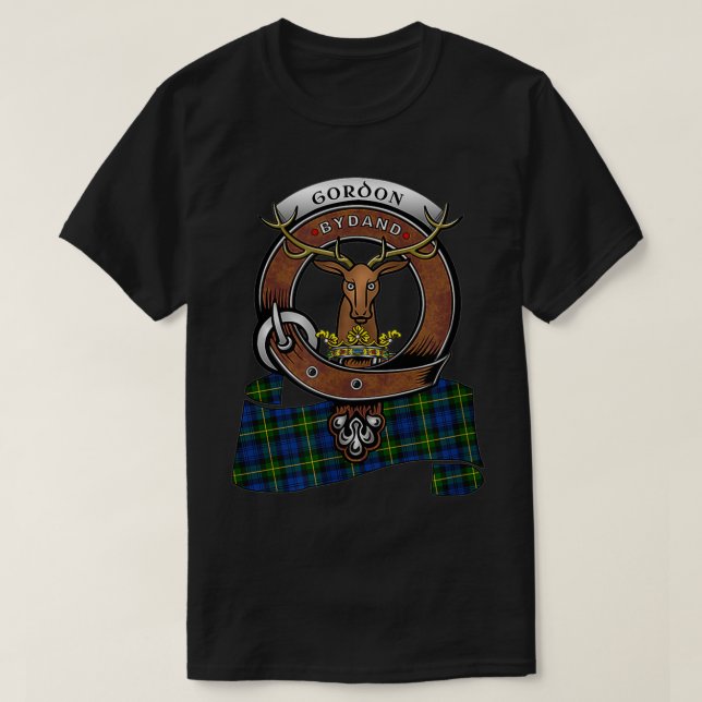 Badge Tartan Scottish Klan amp Gordon T Shirt (Design framsida)