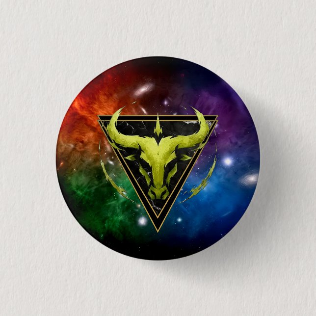 Badge Taureau Zodiaque Cadeau Astrologie Knapp (Framsida)