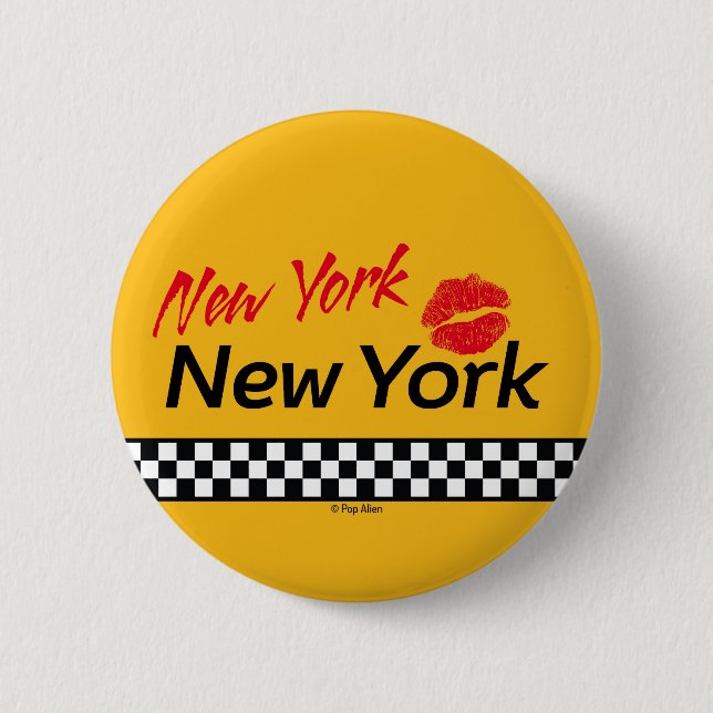Badge Taxi NY & Red Kiss Knapp (Framsida)