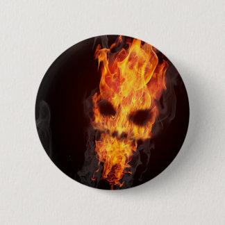 Badge Tête de mort en flammes Knapp
