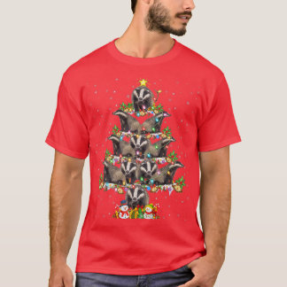 Badger Älskare Julafton Lighting Santa Badger jul T Shirt