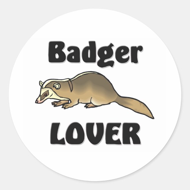 Badger Älskare Runt Klistermärke (Framsida)