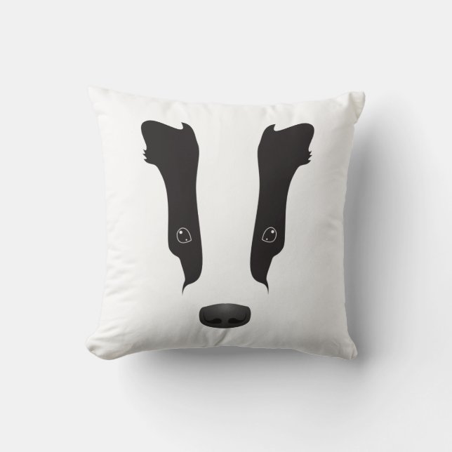 Badger Ansikte Silhouette Kudde (Framsida)