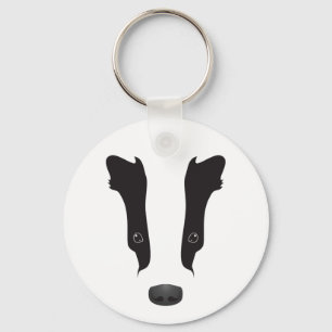 Badger Ansikte Silhouette Nyckelring