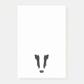 Badger Ansikte Silhouette Post-it Block