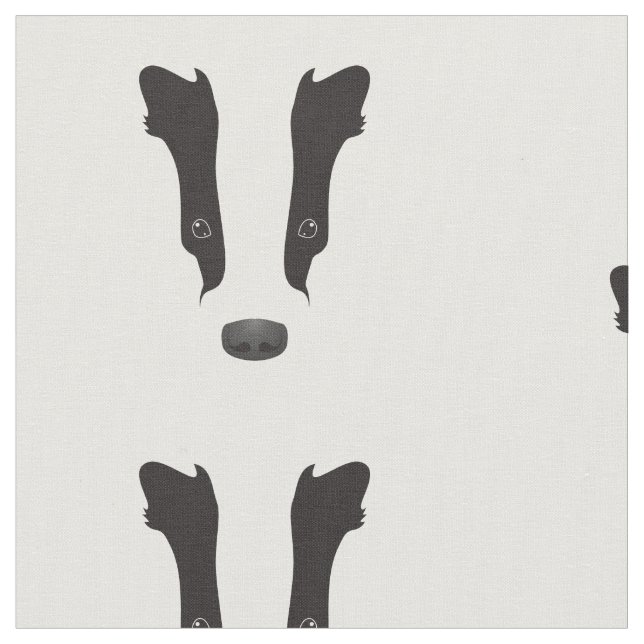 Badger Ansikte Silhouette Tyg (Närbild)