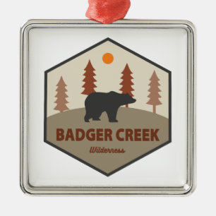 Badger Bäck Wilderness Oregon Bear Julgransprydnad Metall