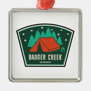 Badger Bäck Wilderness Oregon Camping Julgransprydnad Metall