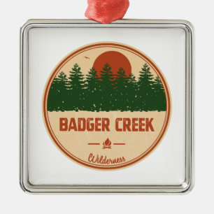 Badger Bäck Wilderness Oregon Julgransprydnad Metall