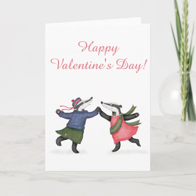 Badger ceilidh Valentines kort (Framsida)
