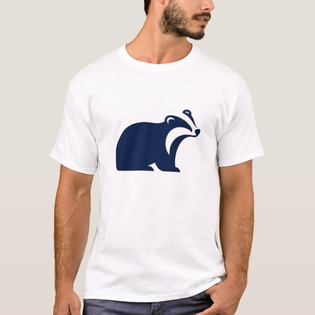 Badger Cute Minimalist Silhouette Nature Wildlife T Shirt (Framsida)