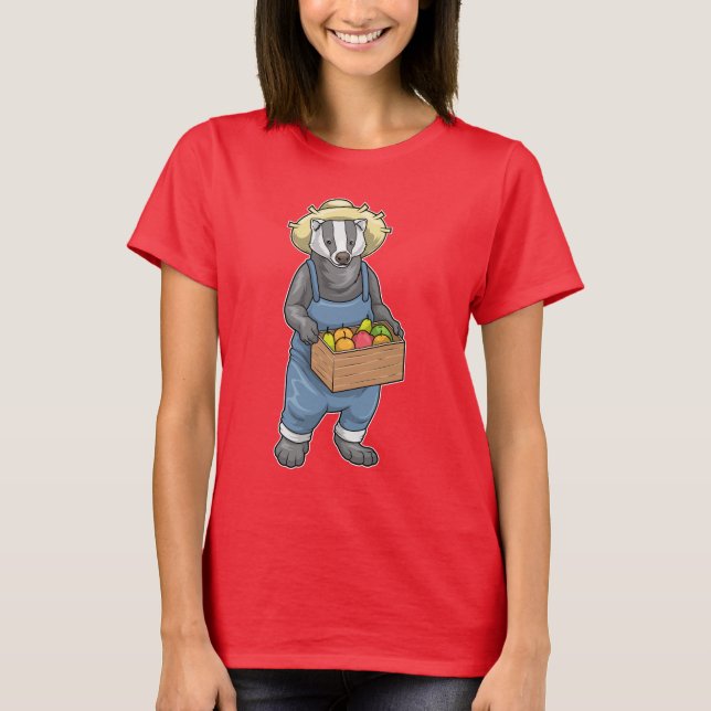 Badger Farmer Fruit T Shirt (Framsida)