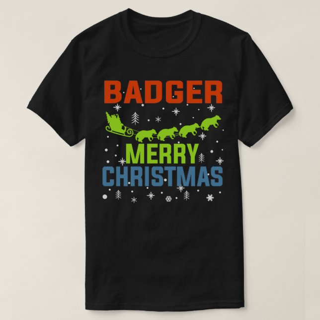 Badger God jul ger Ugly Sweater T Shirt (Design framsida)