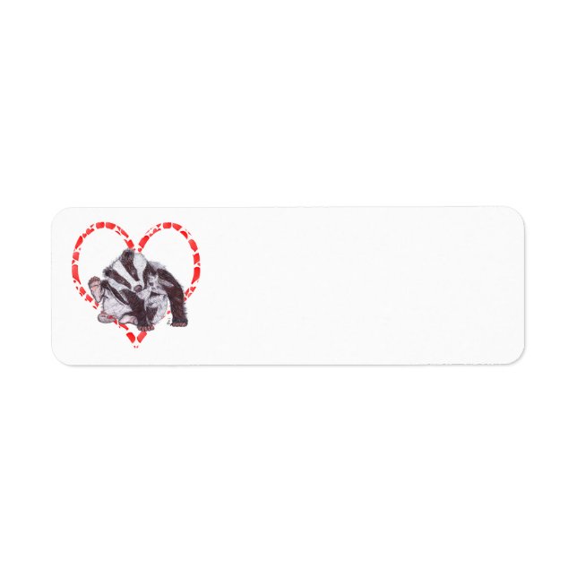 BADGER HEART RETURADRESS ETIKETT (Framsidan)
