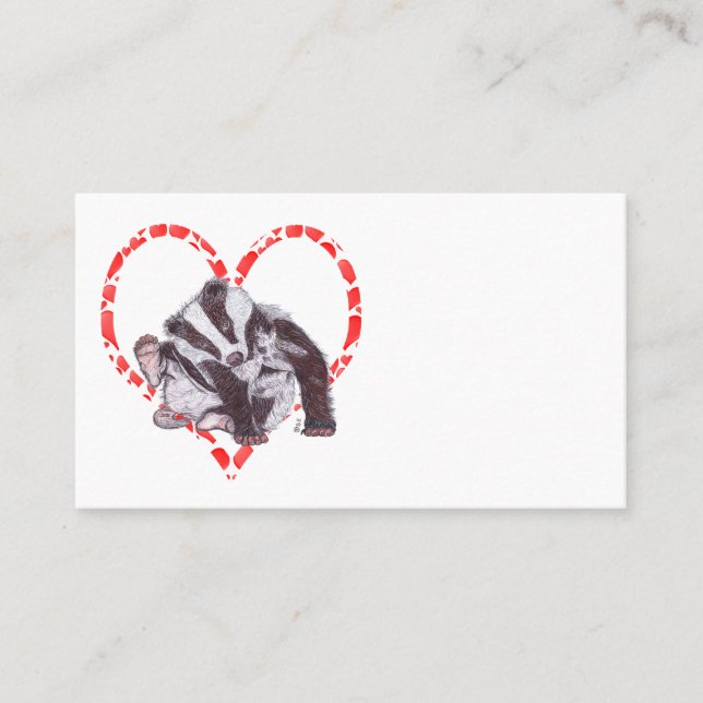 BADGER HEART VISITKORT (Framsida)