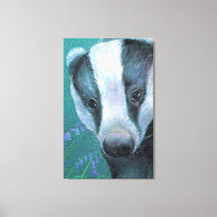Badger i kanvastrycket skogen canvastryck