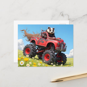 Badger i Lastbil Vykort
