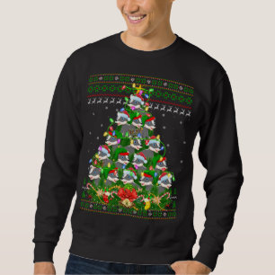 Badger Julafton Lighting Träd Santa Badger Ugly Kr Lång Ärmad Tröja
