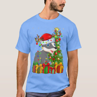 Badger Lighting Julafton Träd Santa Hat Badger Chr T Shirt