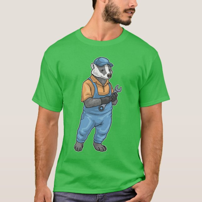 Badger Mechanic Wrench T Shirt (Framsida)