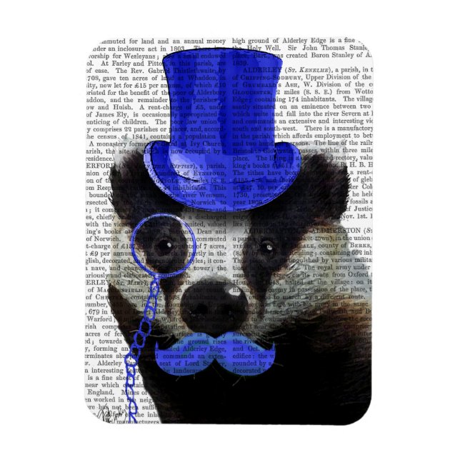 Badger med Blue Top hat och Mustache Magnet (Vertikal)