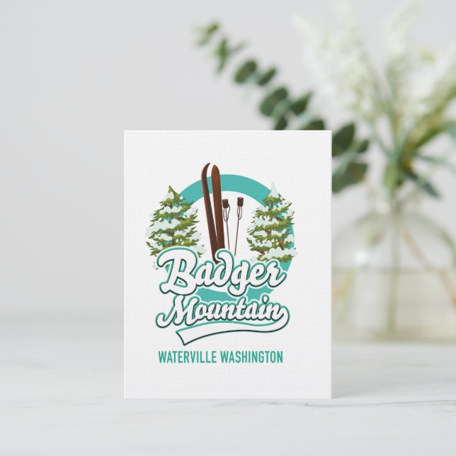 Badger Mountain Waterville Washington Ski logotyp (Stående Fram)